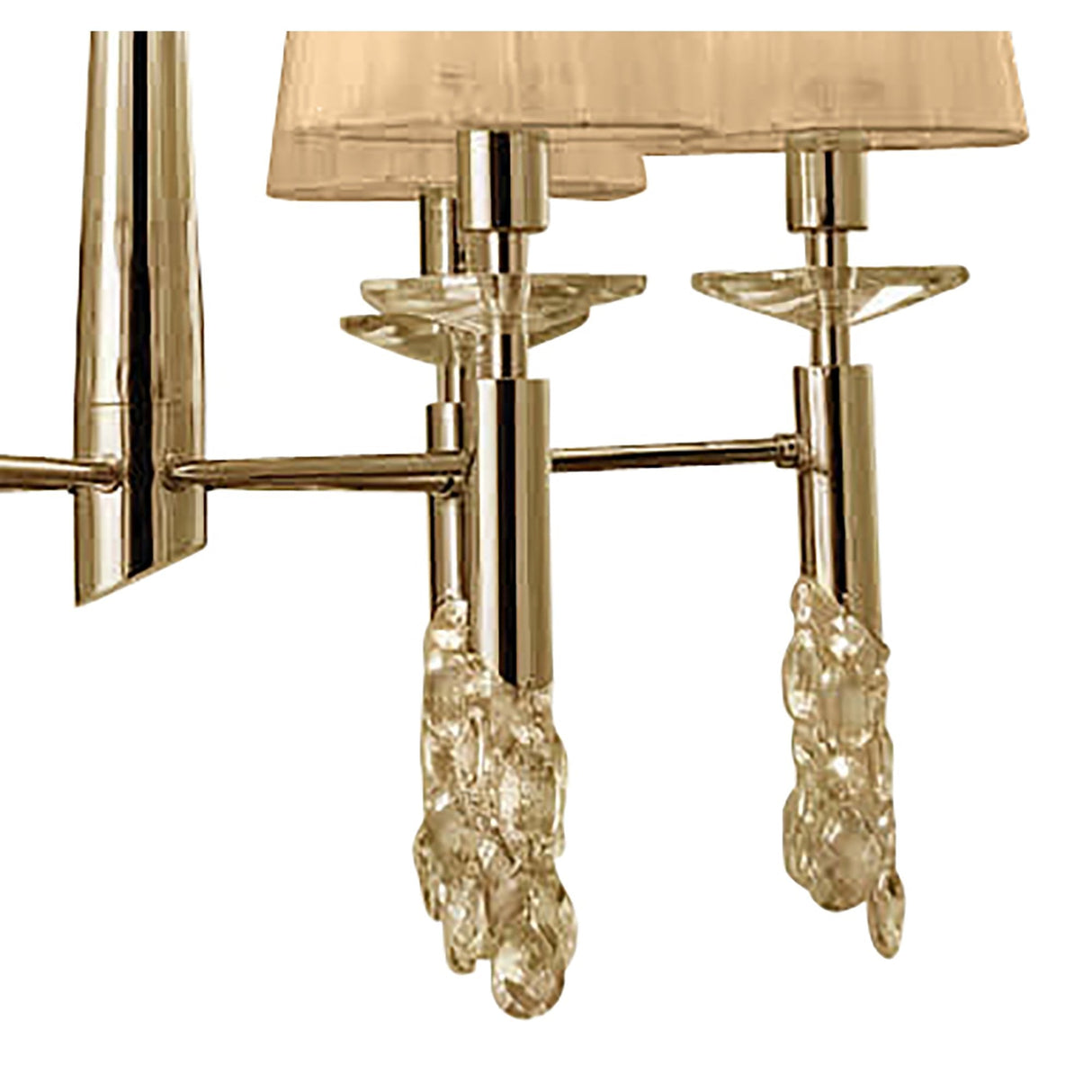 Tiffany Pendant Chandelier: French Gold Elegance with Soft Bronze Highlights and Crystal Brilliance