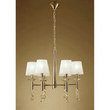 Elegant Tiffany 6+6 Light Pendant with Clear Crystal in French Gold Finish
