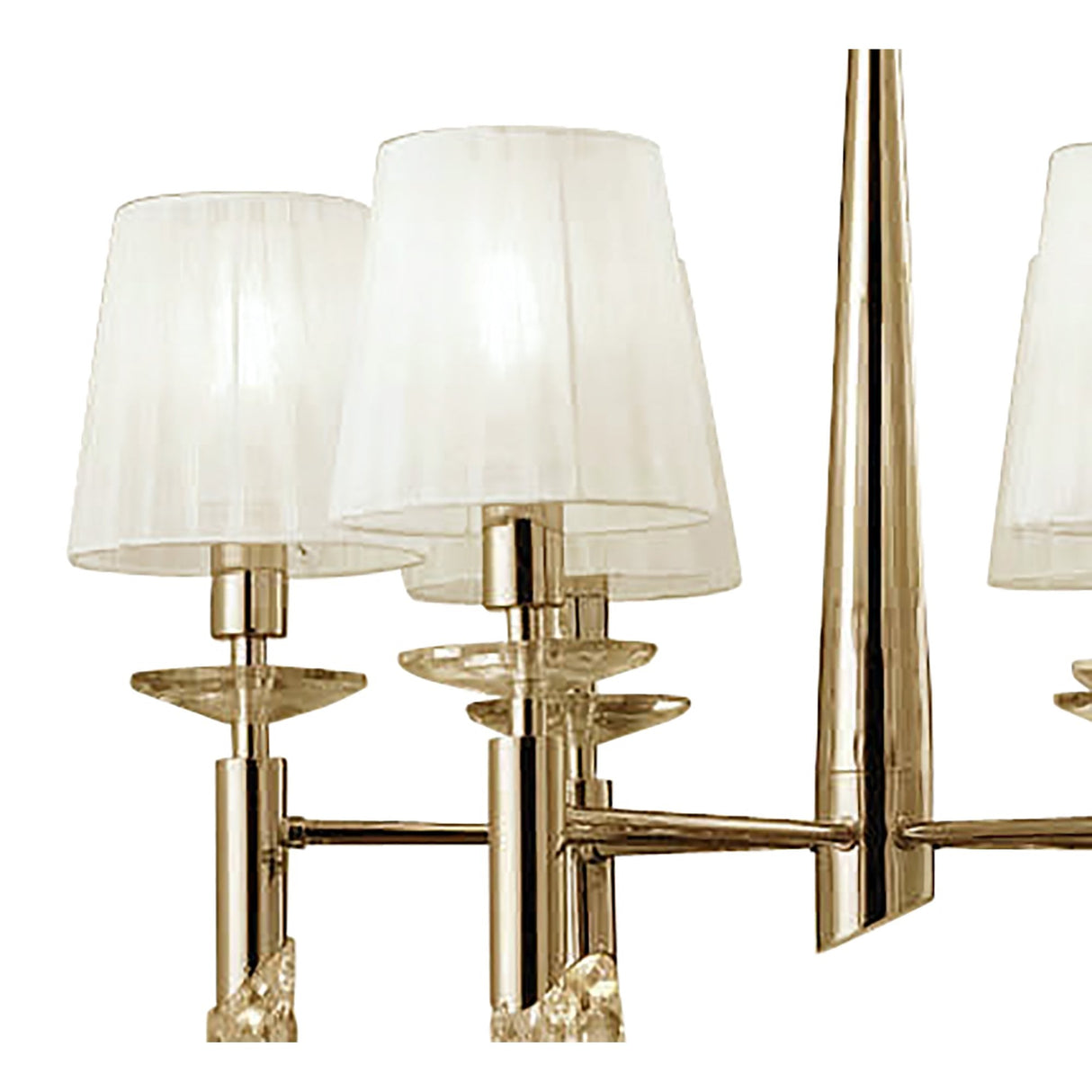 Elegant Tiffany 6+6 Light Pendant with Clear Crystal in French Gold Finish