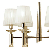 Elegant Tiffany 6+6 Light Pendant with Clear Crystal in French Gold Finish