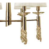 Elegant Tiffany 6+6 Light Pendant with Clear Crystal in French Gold Finish