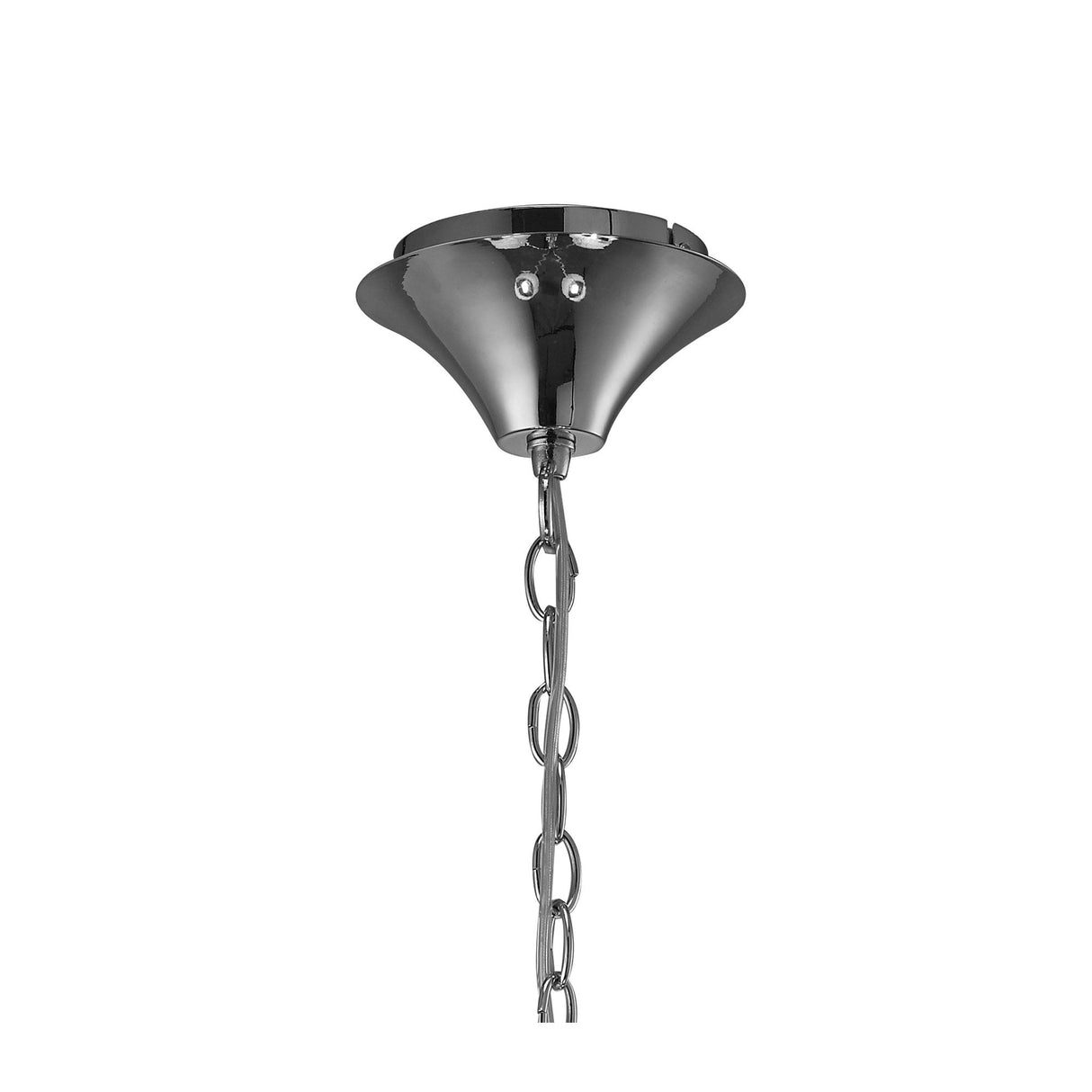 Elegant Tiffany 4+4 Light Pendant in Polished Chrome with White Shades & Clear Crystal Accents