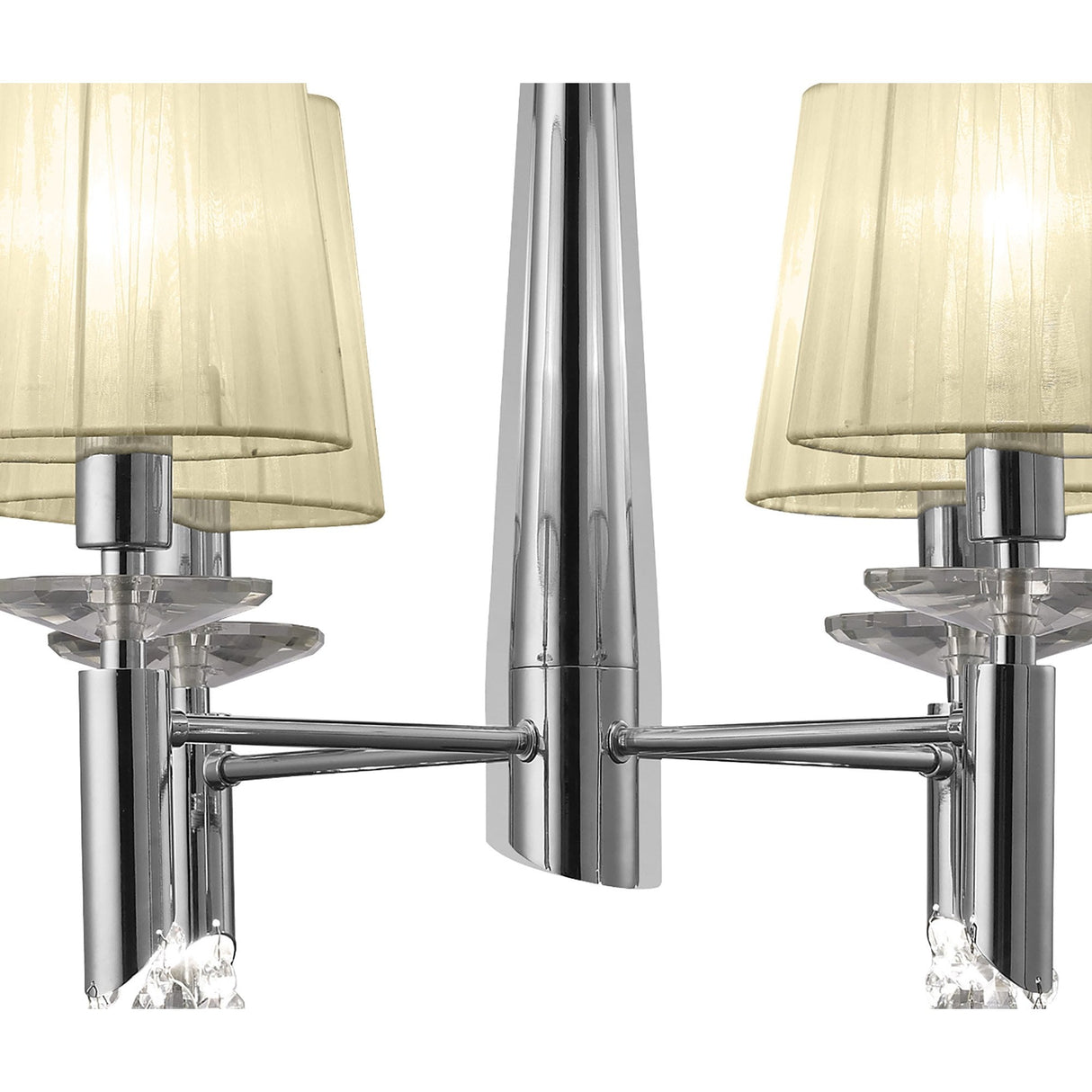 M3852 Tiffany Pendant - Radiant Elegance with Cream Shades & Crystal Sparkle