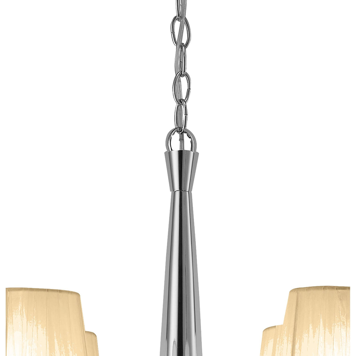Tiffany Pendant Chandelier: Elegant Polished Chrome with Bronze Hues and Crystal Accents