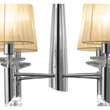 Tiffany Pendant Chandelier: Elegant Polished Chrome with Bronze Hues and Crystal Accents