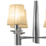 Tiffany Pendant Chandelier: Elegant Polished Chrome with Bronze Hues and Crystal Accents