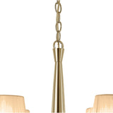 Tiffany Pendant 4+4 Light in French Gold with Soft Bronze Shades & Clear Crystal Elegance