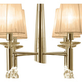 Tiffany Pendant 4+4 Light in French Gold with Soft Bronze Shades & Clear Crystal Elegance