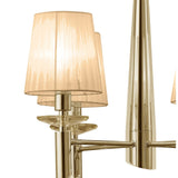 Tiffany Pendant 4+4 Light in French Gold with Soft Bronze Shades & Clear Crystal Elegance