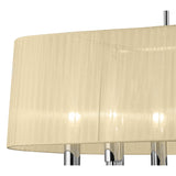 Elegant Tiffany Crystal Pendant Light in Polished Chrome with Cream Shade