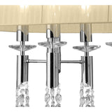 Elegant Tiffany Crystal Pendant Light in Polished Chrome with Cream Shade