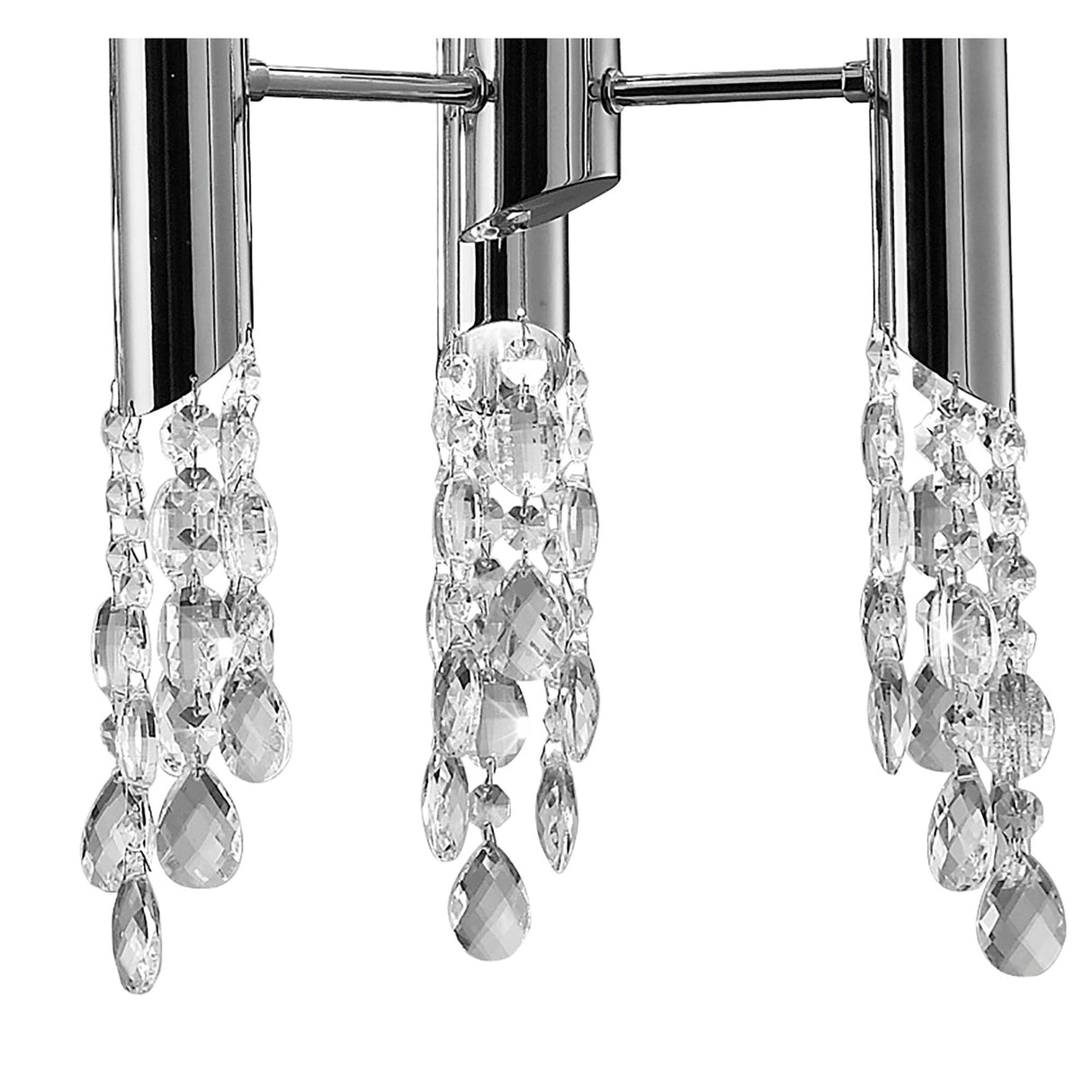 Elegant Tiffany Crystal Pendant Light in Polished Chrome with Cream Shade