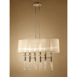 Tiffany Pendant Light: French Gold & Cream with Clear Crystal Elegance