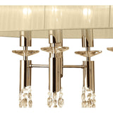 Tiffany Pendant Light: French Gold & Cream with Clear Crystal Elegance