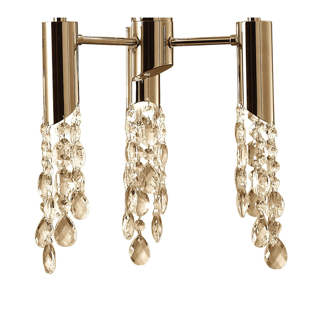 Tiffany Pendant Light: French Gold & Cream with Clear Crystal Elegance