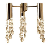 Tiffany Pendant Light: French Gold & Cream with Clear Crystal Elegance