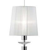 Tiffany Crystal Cascade Pendant Light: Polished Chrome & White Shades with Clear K9 Crystal