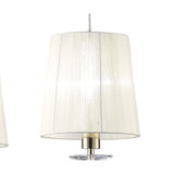 M3855FG Tiffany Pendant Light - French Gold, White Shades & Clear Crystal Elegance