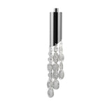 Tiffany Spiral Pendant Light with White Shades & Clear Crystal in Polished Chrome Finish