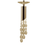 Elegant Spiral Tiffany Chandelier with Cream Shades and Clear Crystals in French Gold Finish