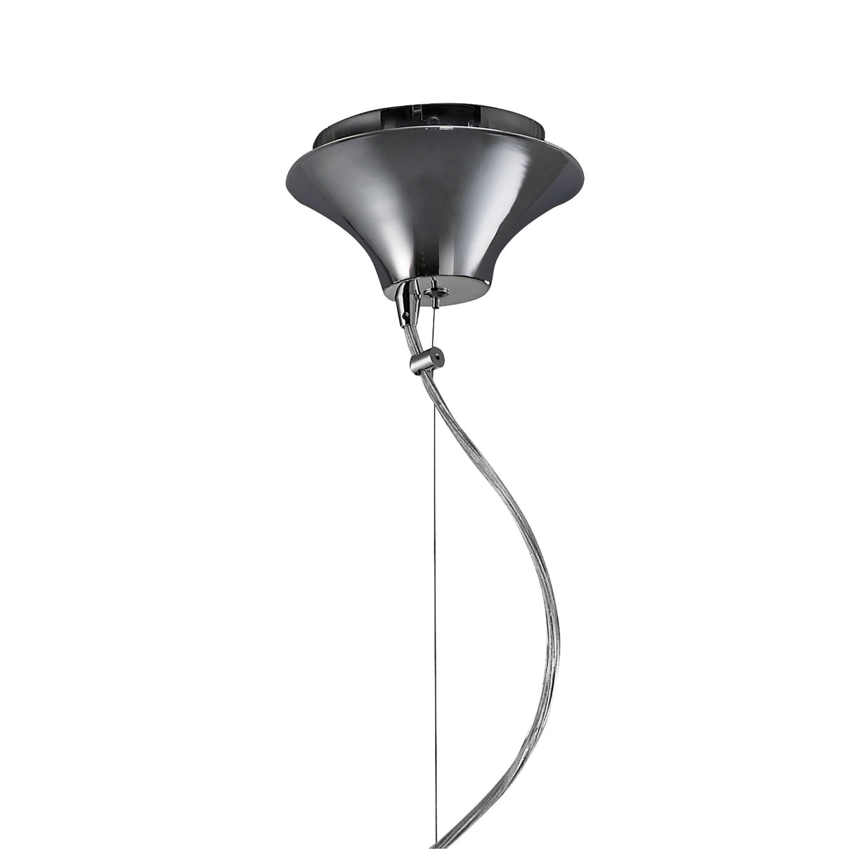 M3858 Tiffany Pendant Light: 3+1 Lights, Polished Chrome with Cream Shade & Clear Crystal Elegance