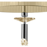 M3858 Tiffany Pendant Light: 3+1 Lights, Polished Chrome with Cream Shade & Clear Crystal Elegance