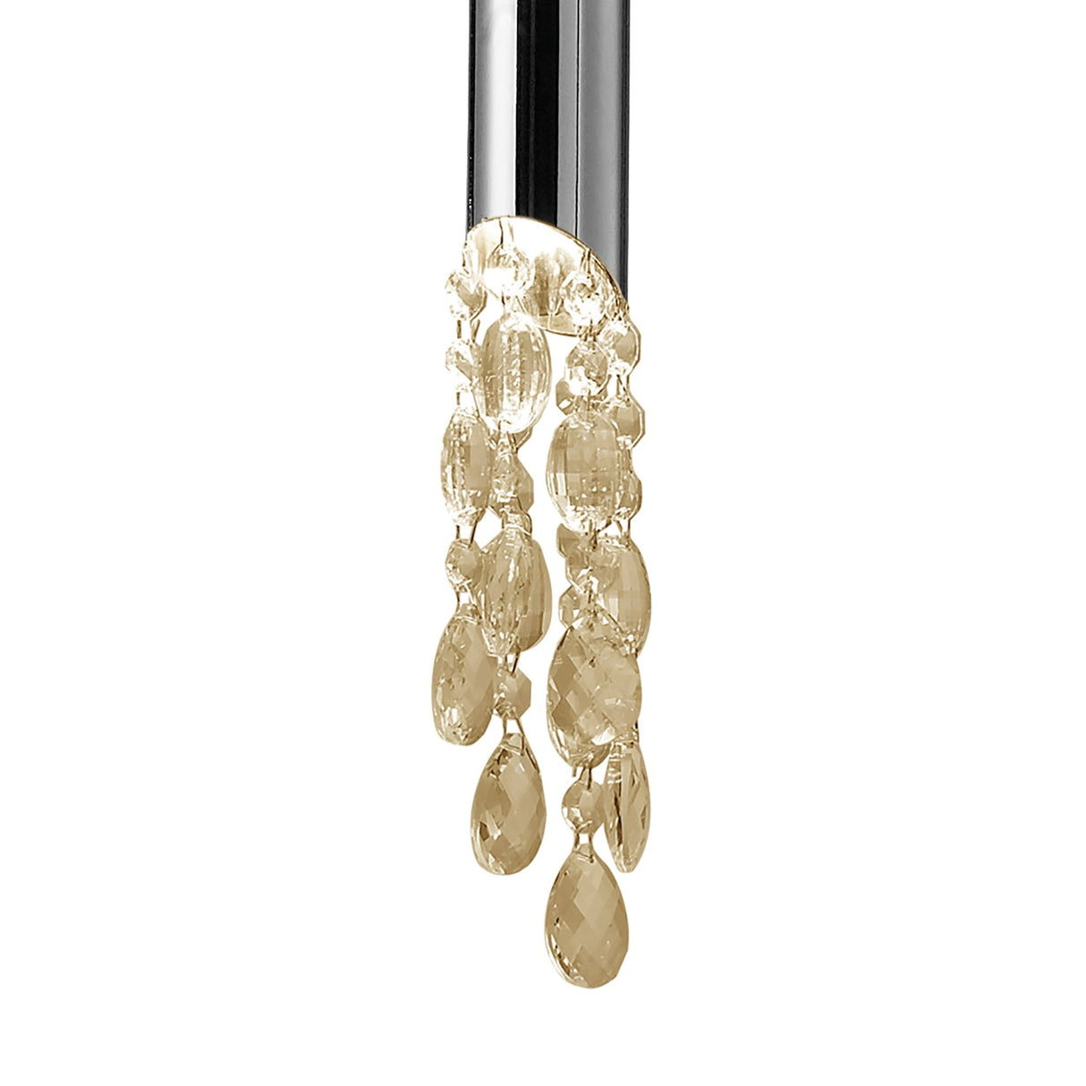 M3858 Tiffany Pendant Light: 3+1 Lights, Polished Chrome with Cream Shade & Clear Crystal Elegance