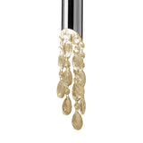 M3858 Tiffany Pendant Light: 3+1 Lights, Polished Chrome with Cream Shade & Clear Crystal Elegance
