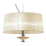 Exquisite French Gold & Cream Crystal Pendant Light by Tiffany Collection