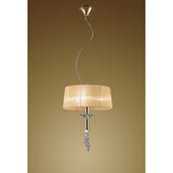 Tiffany 3+1 Light Pendant with French Gold and Soft Bronze Crystal Elegance