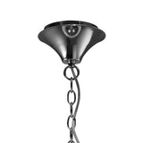 Tiffany 3+3 Pendant Light in Polished Chrome with Soft Bronze Shade and Clear Crystal Accents