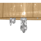 Tiffany 3+3 Pendant Light in Polished Chrome with Soft Bronze Shade and Clear Crystal Accents