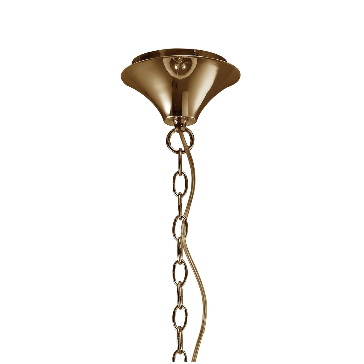 Tiffany Pendant Chandelier, French Gold with Cream Shade & Clear Crystal Elegance
