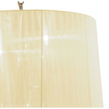 Tiffany Pendant Chandelier, French Gold with Cream Shade & Clear Crystal Elegance