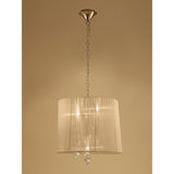 Tiffany Cascade Crystal Pendant Light in French Gold with Soft Bronze Shade