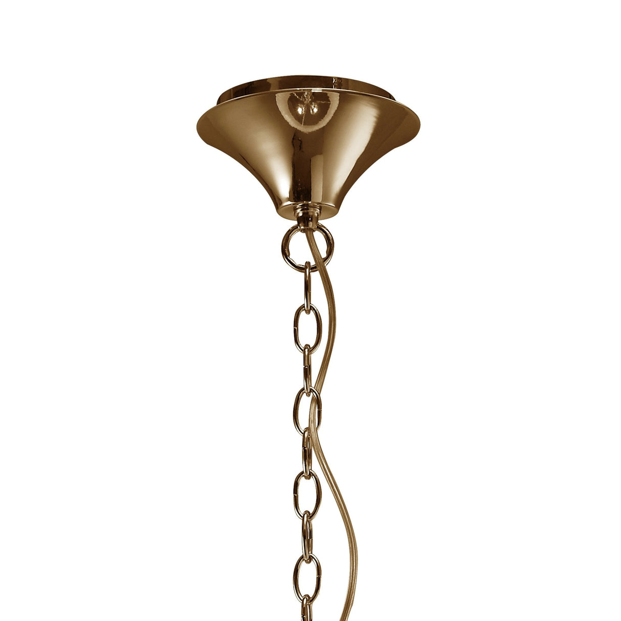 Tiffany Cascade Crystal Pendant Light in French Gold with Soft Bronze Shade
