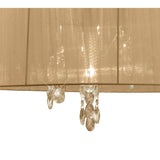 Tiffany Cascade Crystal Pendant Light in French Gold with Soft Bronze Shade