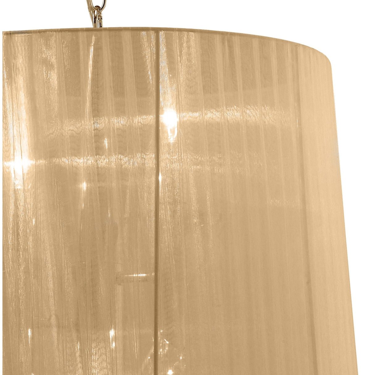 Tiffany Cascade Crystal Pendant Light in French Gold with Soft Bronze Shade