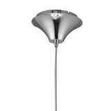 Elegant Polished Chrome Pendant with White Shade & Clear Crystal Design by Tiffany Collection