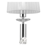 Elegant Polished Chrome Pendant with White Shade & Clear Crystal Design by Tiffany Collection