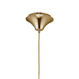 Tiffany French Gold Pendant with Cream Shade & Clear Crystal Elegance