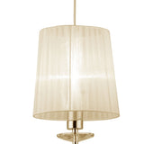 Tiffany French Gold Pendant with Cream Shade & Clear Crystal Elegance