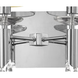 Sophisticated Switched Wall Lamp with Crystal Accents and Cream Shades in Polished Chrome