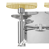 Sophisticated Switched Wall Lamp with Crystal Accents and Cream Shades in Polished Chrome