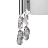 Sophisticated Switched Wall Lamp with Crystal Accents and Cream Shades in Polished Chrome