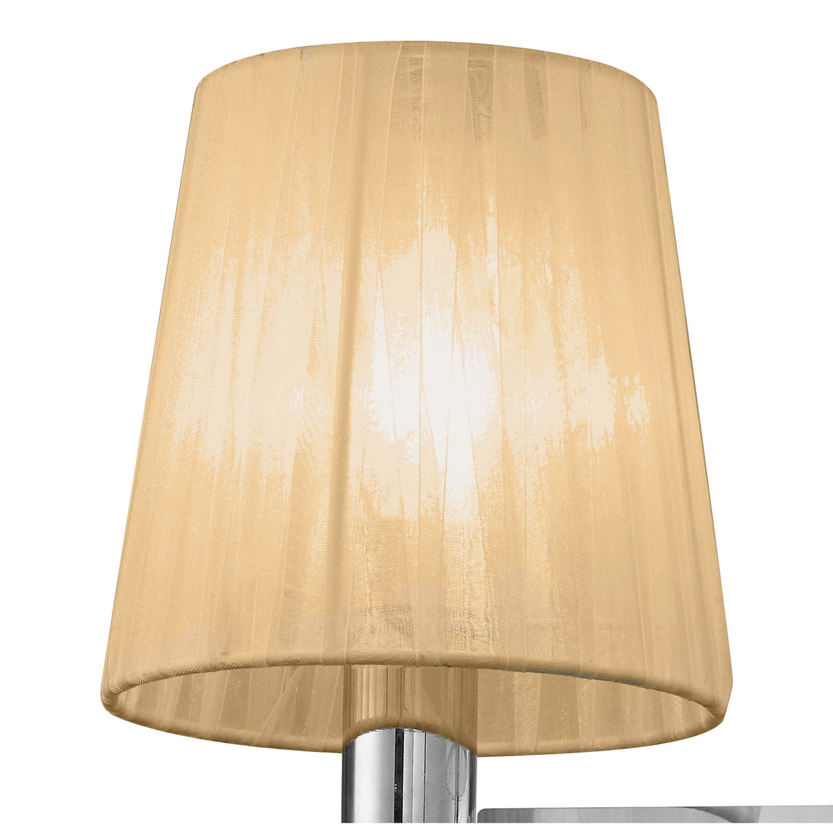 Elegant Tiffany Wall Lamp with Dual Light Sources, Clear Crystals, and Polished Chrome Finish