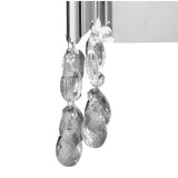 Elegant Tiffany Wall Lamp with Dual Light Sources, Clear Crystals, and Polished Chrome Finish