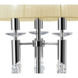 Elegant Tiffany Floor Lamp with Crystal Accents and Cream Shade in Polished Chrome