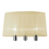 Elegant Tiffany Floor Lamp with Crystal Accents and Cream Shade in Polished Chrome