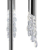 Elegant Tiffany Crystal Floor Lamp: Polished Chrome with Soft Bronze Shade and Clear Accents